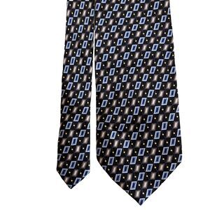 Knightsbridge Neck Tie Blue Multicolor Geometric Career 100% Silk